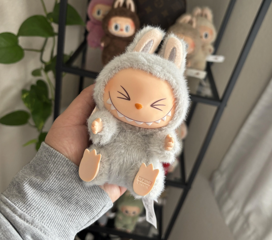 Labubu Grey Plush Keychain