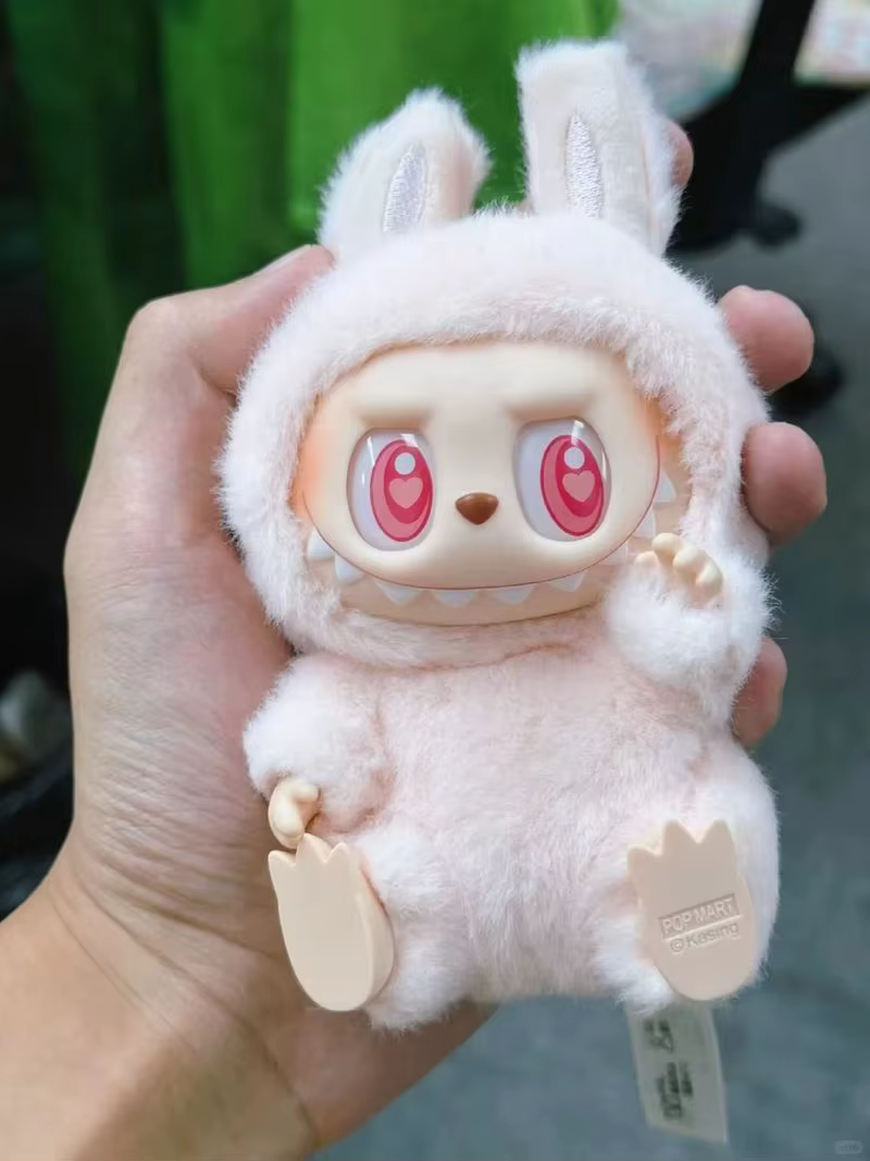 Labubu Monster Kawaii Pink Plush Keychain