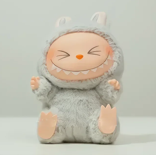 Labubu Grey Plush Keychain